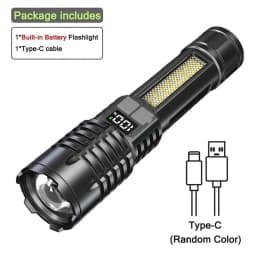 Rechargeable LED Flashlight 100000LM Super Bright Long Range Tactical Torch Waterproof for Outdoor Camping Fishing Lantern