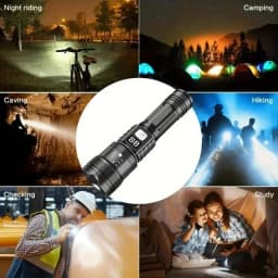 Rechargeable LED Flashlight 100000LM Super Bright Long Range Tactical Torch Waterproof for Outdoor Camping Fishing Lantern