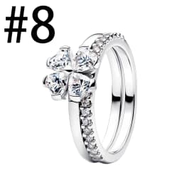 New 925 Sterling Silver Four Leaf Clover Flower Bee Ear Stud Ring Pendant Bead fit DIY Women's Bracelets Necklaces Jewelry Gifts