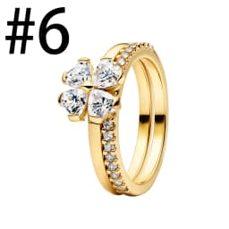 New 925 Sterling Silver Four Leaf Clover Flower Bee Ear Stud Ring Pendant Bead fit DIY Women's Bracelets Necklaces Jewelry Gifts