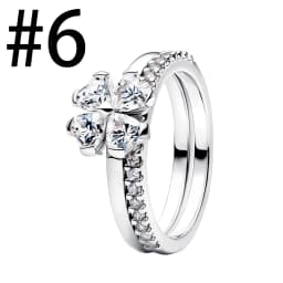 New 925 Sterling Silver Four Leaf Clover Flower Bee Ear Stud Ring Pendant Bead fit DIY Women's Bracelets Necklaces Jewelry Gifts