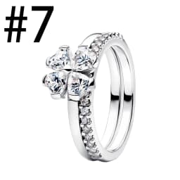 New 925 Sterling Silver Four Leaf Clover Flower Bee Ear Stud Ring Pendant Bead fit DIY Women's Bracelets Necklaces Jewelry Gifts