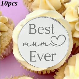 10pcs/5pcs Happy Mother's Day Cupcake Toppers Best Mum Ever Cake Toppers for Mother's Day Celebration Baking Supplies
