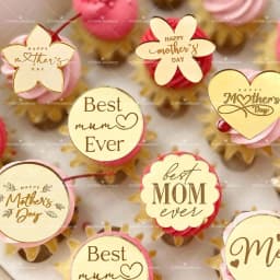 10pcs/5pcs Happy Mother's Day Cupcake Toppers Best Mum Ever Cake Toppers for Mother's Day Celebration Baking Supplies