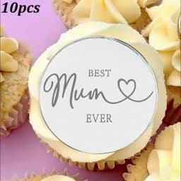 10pcs/5pcs Happy Mother's Day Cupcake Toppers Best Mum Ever Cake Toppers for Mother's Day Celebration Baking Supplies