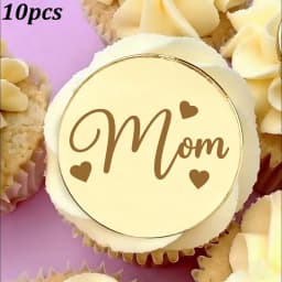 10pcs/5pcs Happy Mother's Day Cupcake Toppers Best Mum Ever Cake Toppers for Mother's Day Celebration Baking Supplies