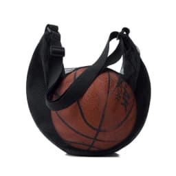 Anti-Tear Mesh Single Ball Bag Fits Size 7 Basketball Soccer Volleyball Crossbody Carrier With Adjustable Strap & Zipper
