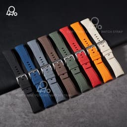 New Curved End Rubber Watch Straps 20mm Watch Belt Military 21mm 22mm FKM Watch Bands Bracelet for omega swatch Men's