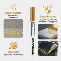 1-2Pcs Golden Tombstone Marker Pen Quick Dry Oil Based Fine Tip Weather Resistant For Granite Marble Cemetery Maintenance