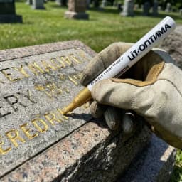 1-2Pcs Golden Tombstone Marker Pen Quick Dry Oil Based Fine Tip Weather Resistant For Granite Marble Cemetery Maintenance