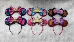 Fashion Cute Mouse Princess Headband 3.3"Ears For Kids Rapunzel Hair Band Women Hair Accessories Girls Sequins Bow Headwear