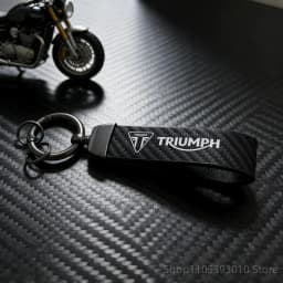 For TRIUMPH DAYTONA 675/675 Trident 660 Tiger 900 1050 Triple 675 1050 Motorcycle Keychain Metal Carbon Fiber Leather Key Chain
