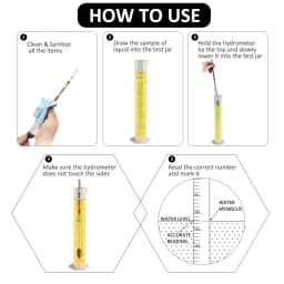 3 Scale Hydrometer For Wine Beer Cider Alcohol Testing Fitting With Home brew