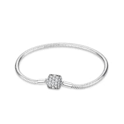 Original 925 Sterling Silver Bracelets Bangles Love Heart Clip Charms Beads Snake Chains For Women Rose Gold DIY Luxury Jewelry