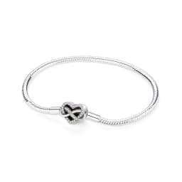 Original 925 Sterling Silver Bracelets Bangles Love Heart Clip Charms Beads Snake Chains For Women Rose Gold DIY Luxury Jewelry