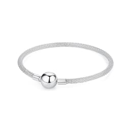 Original 925 Sterling Silver Bracelets Bangles Love Heart Clip Charms Beads Snake Chains For Women Rose Gold DIY Luxury Jewelry