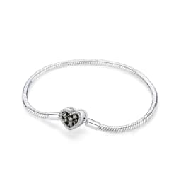 Original 925 Sterling Silver Bracelets Bangles Love Heart Clip Charms Beads Snake Chains For Women Rose Gold DIY Luxury Jewelry