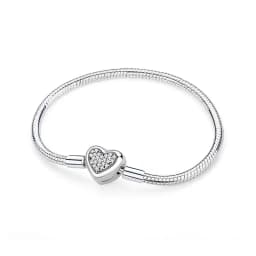Original 925 Sterling Silver Bracelets Bangles Love Heart Clip Charms Beads Snake Chains For Women Rose Gold DIY Luxury Jewelry