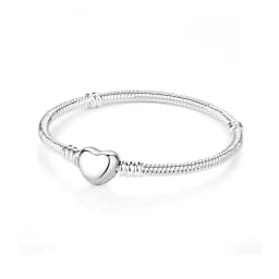 Original 925 Sterling Silver Bracelets Bangles Love Heart Clip Charms Beads Snake Chains For Women Rose Gold DIY Luxury Jewelry