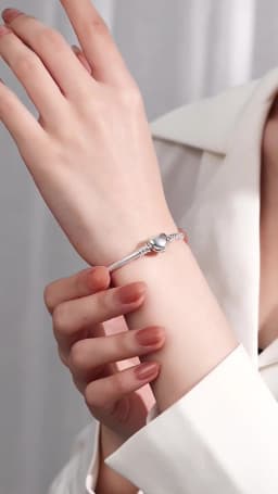 Original 925 Sterling Silver Bracelets Bangles Love Heart Clip Charms Beads Snake Chains For Women Rose Gold DIY Luxury Jewelry