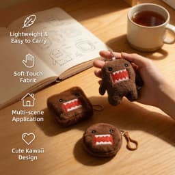 Kawaii Cute Domo Kun Plush Keychain Anime Keyring Charm for Bag Keys Gift Collection