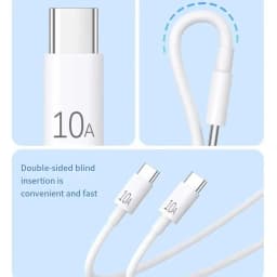 New 120W 10A Dual USB-C To Type C Super Fast Charging Data Cable For iPhone Samsung Huawei Quick Transfer Wire 0.25m/1m/2m/3m