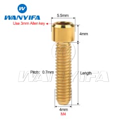 Wanyifa Titanium M4 x 10 13.5 15 20 25mm Allen Key Small Head Bolt Screw for Bicycle Thumb Shifter