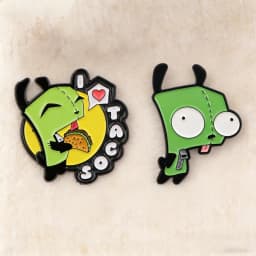 2-6pcs/Set Cartoon Anime Characters Enamel Pin Funny Alien Cute Raccoon Woman Brooches Badges Metal Collar Pins Jewelry Fan Gift