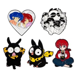 2-6pcs/Set Cartoon Anime Characters Enamel Pin Funny Alien Cute Raccoon Woman Brooches Badges Metal Collar Pins Jewelry Fan Gift