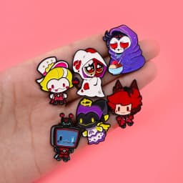 2-6pcs/Set Cartoon Anime Characters Enamel Pin Funny Alien Cute Raccoon Woman Brooches Badges Metal Collar Pins Jewelry Fan Gift