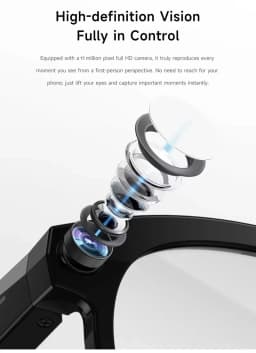 Lenovo New 8K 1200MP AI Smart Glasses HD Color Changing Chat GPT Translate Camera Bluetooth Call Voice Assistant Music Control