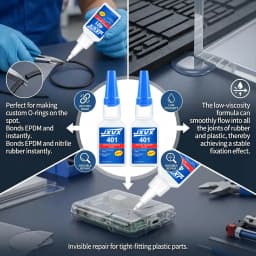 Brand-new 401 super glue super cyanoacrylate glue, instant drying in 5 seconds,Non-whitening Low odor Leather Rubber Wood Metal glass Strong Bond Liquid waterproof, stable and versatile bonding tool.1-6PCS