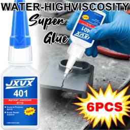 Brand-new 401 super glue super cyanoacrylate glue, instant drying in 5 seconds,Non-whitening Low odor Leather Rubber Wood Metal glass Strong Bond Liquid waterproof, stable and versatile bonding tool.1-6PCS