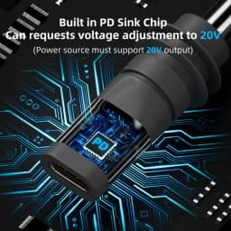 Type-C to DC Power Adapter for Starlink Mini PD100W USB C Female to DC5521 Male Connector Charge Barrel Jack Power Adapter