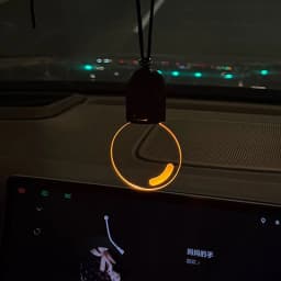 SEAMETAL Car Rearview Mirror Ornament Hanging Decor Retro Small Car Light LED Bulb Atmosphere Lamp for Car Interior Decoration