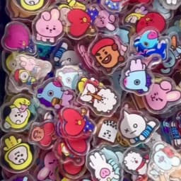 100 Pieces of 1/2cm Mini BT21 Acrylic Board DIY Decorations for Fridge Magnets Phone Case Materials Anime Cartoon Gifts and Toys