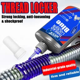 50g Threadlocker Anaerobic Glue Blue Medium Strength Automotive-grade LockerThread for Metal, Fasteners, Nuts, Bolts to Against Losening Lock Tight Seal Fasteners  Curing Metal Glue,Rustproof.