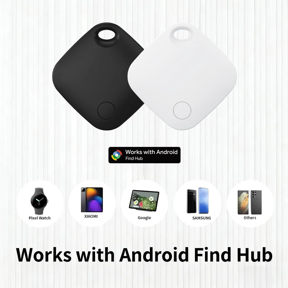 Android Smart Tag for Google Find Hub 90dB Loud Sound Replaceable Battery Bluetooth Anti-Loss Pet Tracker for Keys Bag Wallet