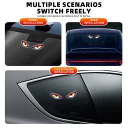Solar Powered Cool DEMON EYE Led Ambient Light Car Neon Light Wireless Suction Cup USB Rechargeable Atmosphere Breathing Lamp