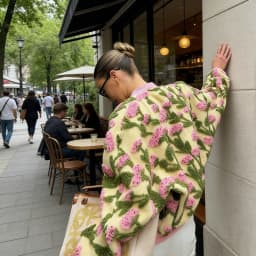 Cute Dreamy Flower Plush Jacket Chic Oversized Long Sleeves Zip Up Fleece Coat 2026 Casual High Street Women's Clothes