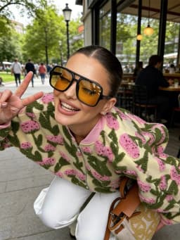 Cute Dreamy Flower Plush Jacket Chic Oversized Long Sleeves Zip Up Fleece Coat 2026 Casual High Street Women's Clothes