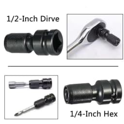 Drill Chuck Converter Socket Adapter Hex Shank 1/2"Drive To 1/4" Impact Drilling Bits Driver Quick Load Adapter For Power Tools