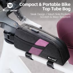 WEST BIKING Bike Top Tube Bag 0.9L Portable Wear Resistant Bicycle Frame Bag 3-Point Strap Stable Cycling Bag Bike Accessories