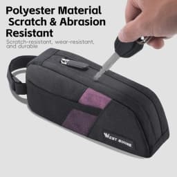 WEST BIKING Bike Top Tube Bag 0.9L Portable Wear Resistant Bicycle Frame Bag 3-Point Strap Stable Cycling Bag Bike Accessories