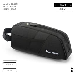 WEST BIKING Bike Top Tube Bag 0.9L Portable Wear Resistant Bicycle Frame Bag 3-Point Strap Stable Cycling Bag Bike Accessories