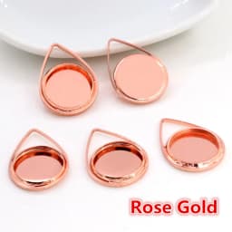 20pcs 12mm Inner Size Silver Gold Plated Black Rhodium Brass Material Simple Cabochon Base Cameo Setting Charms Pendant Tray
