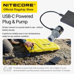 NITECORE AP01 Portable Air Pump 22g 2.8 kPa USB-C Inflation Deflation for Air Bed Pillows Swimming Ring Camping Flame Booster