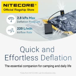 NITECORE AP01 Portable Air Pump 22g 2.8 kPa USB-C Inflation Deflation for Air Bed Pillows Swimming Ring Camping Flame Booster