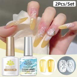 BORN PRETTY 1/2Pcs Ocean Wave Watercolor Liquid Gel Nail Polish Set White Watercolor 3 Seconds Spread Gradient Summer Nails