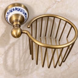 Antique Brushed Solid Brass Bathroom Accessories Sets European Porcelain Bathroom Hardware Sets Ceramic Retro Bathroom Products